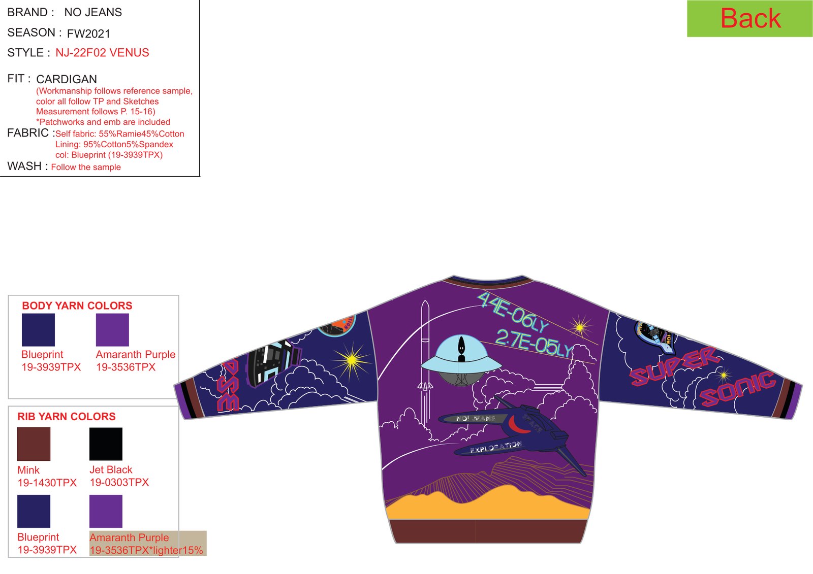 Back color plan
